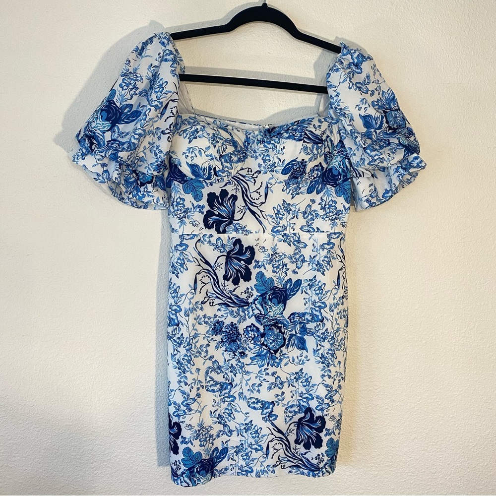 Boutique Bubble Shoulder Printed Dress